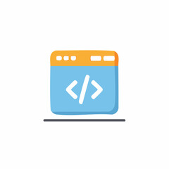 Code window icon illustration. Web design, development, coding concept