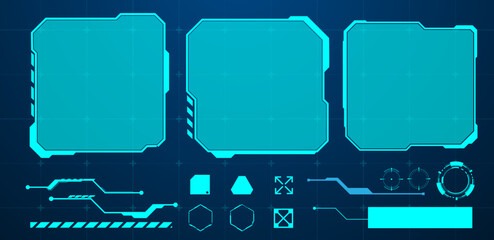 Set Futuristic touch screen of user interface. Vector illustration	
