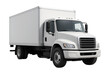 © OMD - White cargo delivery truck on a white background.