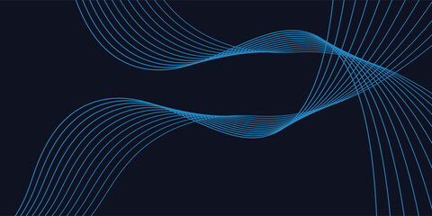 A dynamic and abstract digital design with flowing blue waveforms against a dark background,smooth, curving lines and dotted patterns that create a sense of movement and energy.