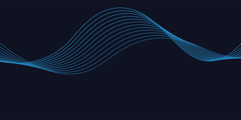 A dynamic and abstract digital design with flowing blue waveforms against a dark background,smooth, curving lines and dotted patterns that create a sense of movement and energy.