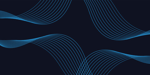 A dynamic and abstract digital design with flowing blue waveforms against a dark background,smooth, curving lines and dotted patterns that create a sense of movement and energy.
