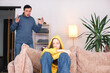 © Tatyana Gladskih - angry parent dad tell complaints lecturing teen adult child feeling stressed