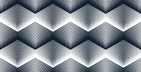 Cubes abstract background, seamless pattern with 3D blocks, geometric linear polygon wallpaper, isometric surreal cubic construction tiling pattern.
