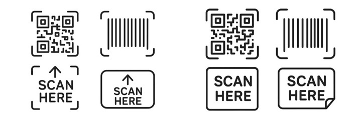 Various types of scan codes displayed on a plain background for easy scanning and identification purposes