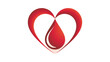 © Shapla  - Stylized red heart symbol with a blood drop inside on a white background Keywords: heart, love, blood, drop, red, symbol, icon, graphic, design, medical, health, healthcare, donation, blood