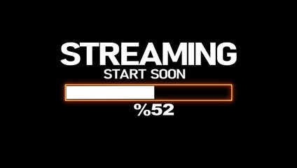 neon blue streaming start soon animated screen with loading bar for live stream overlay