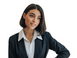 © romen - Professional woman in business suit smiling confidently isolated on transparent background