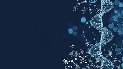 Dna helix illustration against dark blue background for science and medical concepts