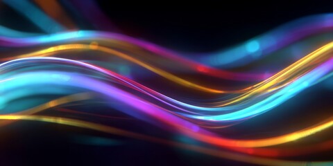 Wall Mural - Abstract Digital Background with Colorful Light Lines and Motion Effect for Technology and Design Concepts