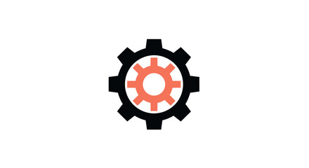 Two gears of contrasting colors, one inside the other