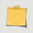 © NAZMULHASAN - A realistic style is achieved by using a square yellow sticky note with a piece of tape to cast a subtle shadow on a white background