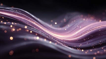 Wall Mural - Dynamic Flow of Liquid in Neon Pink and Purple Light Streams