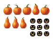 © azizunnahar - Halloween pumpkins: a collection of pumpkins, each with a unique shape and design, and grinning jack-o'-lanterns. A spooky and festive display!