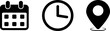 © mohammad - Calendar clock and location pin icons representing time date and place
