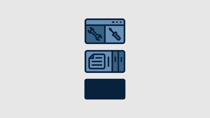 Stack of website and document icons minimalist vector illustration for software development isolated on white background
