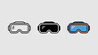 © junaid - Set of VR headset icons simple flat vector design element for virtual reality technology isolated on white background