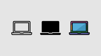 Wall Mural - Laptop icon set in different styles simple vector illustration for web design isolated on white background