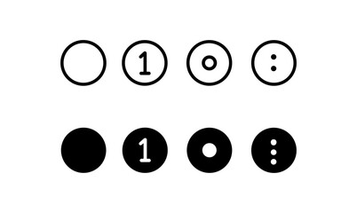 Wall Mural - Minimalist circular buttons with numbers and symbols