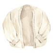 © Lidiia Chupryna - Watercolor knitted beige sweater. Autumn mood folded cozy jumper in cartoon style. Hand drawn illustration isolated