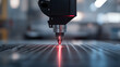 © photo for everything - Close up shot of a laser cutting machine demonstrating precision cutting technology. Focus on advanced material processing and manufacturing.