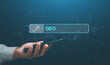 © krungchingpixs - Generative engine optimization (GEO) concept. Man holding smartphone with AI search bar. Digital marketing, future search technology, online strategy and innovative artificial intelligence tools.