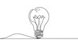 © Inggar - A simple line drawing of an incandescent lightbulb. It's a continuous line, depicting the bulb shape and internal filament