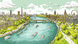© DeLyOn - Colorful River Thames Cartoon Vector Illustration for Creative Projects