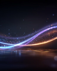Wall Mural - Abstract Light Trail: This mesmerizing abstract image presents dynamic light trails that twist and turn, illuminating a reflective surface and inviting viewers into a world of pure energy and wonder.