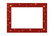 © PNG Kingdom  - Red glitter frame shimmering on transparent background, festive border for celebrations and holiday designs
