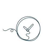Wall Mural - continuous line drawing clock and time icon