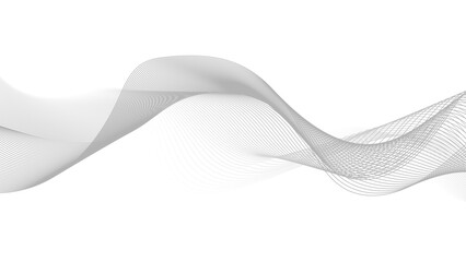 Wall Mural - abstract grey wave line background on white background. abstract vector black and white background with wavy lines.