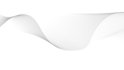Wall Mural - abstract grey wave line background on white background. abstract vector black and white background with wavy lines.