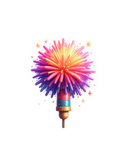 Wall Mural - Cartoon illustration of fireworks isolated on white background