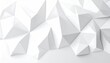 © adit - Geometric white surface, angular texture, polygonal design, 3D rendered, minimalist