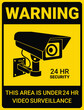 © เกรียงไกร จำรองเพ็ง - CCTV 24 hour Surveillance, Warning sign, With the text this area is under 24 hr video surveillance