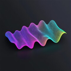 Wall Mural - Colorful gradient dots form wave, abstract digital art