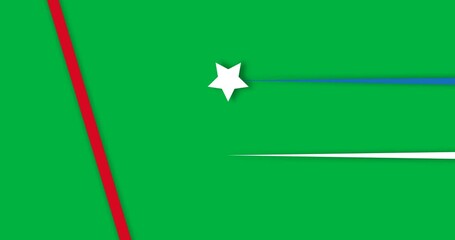 Canvas Print - Animation of white stars with white, red and blue stripes moving on transparent background
