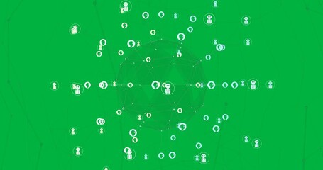 Wall Mural - Animation of ai chat network of connections on transparent background