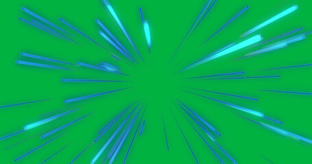 Canvas Print - Animation of blue flickering rays over transparent background