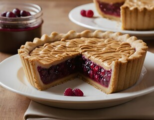 Wall Mural - peanut butter and jelly pie on a plate