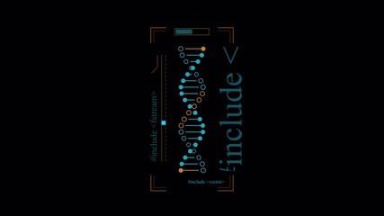 Futuristic Code: DNA Sequence with Programming Include Statements Animation
