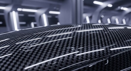 Close-up abstract textured surface with parallel lines and subtle curves industrial or futuristic