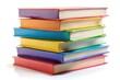 © manirani - Stack of colorful books on white background for education and reading concept
