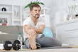 © auremar - man during leg stretching exercises
