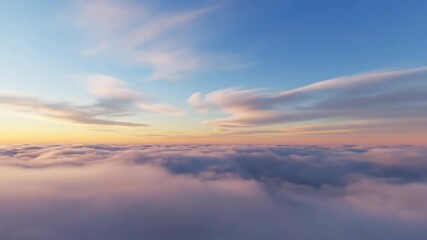 Wall Mural - Gentle yet persistent swirling clouds drift across a serene sky in a peaceful, evolving atmospheric timelapse graceful, nature, movement