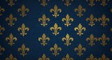 Elegant gold fleur de lis pattern on deep blue background