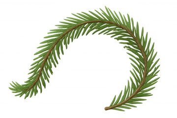 Wall Mural - Curved fir branch creating a decorative arch, perfect for festive seasonal designs, celebrating christmas and winter