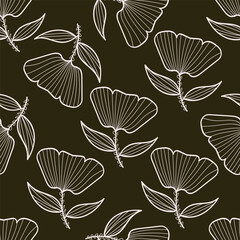 Naklejka na meble seamless pattern with leaves