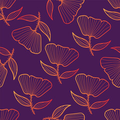 Naklejka na meble Hand drawn summer floral backround. Botanical seamless pattern . Sketch drawing. Design for fashion , fabric, textile, wallpaper, cover, web , wrapping and all prints
